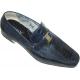 Mauri 3991 Wonder Blue Genuine All-Over Ostrich Hand Painted Shoes With Mauri Buckle